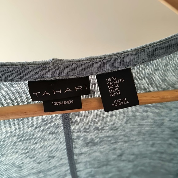 Tahari Womens Open Front Long Sleeve Linen Knitted Cardigan Sweater Size XL - Picture 2 of 3